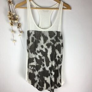 All Saints White Tank Top Animal Print Large